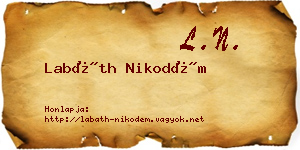 Labáth Nikodém névjegykártya